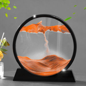 แบบไดนามิก Quicksand ตกแต่งโต๊ะแก้ว Moving Sand Art โดมสําหรับ Home & Office สีฟ้าสีแดงสีเหลือง 3D ไหลทราย Art Glass ตกแต่ง