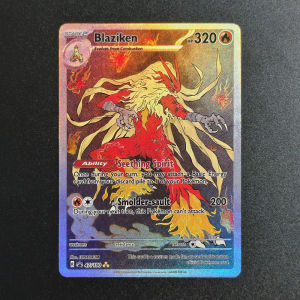 Keeppley | Homemade PTCG English Chinese Style Fan Art Mewtwo Snorlax Reshiram Ninetales Blaziken Rayquaza Infernape Game Card Toy