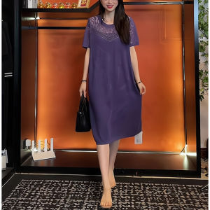 XIYUQI | Pear-shaped Figure Friendly Elegant Luxury Style Loose Slimming Lace-up Patchwork Dress