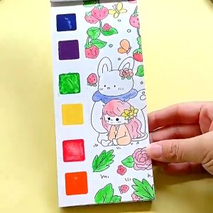 12 Sheets Painting book Magic Coloring Book Set with Paintbrush Graffiti WaterColor Creativity Educational Toys for Kids