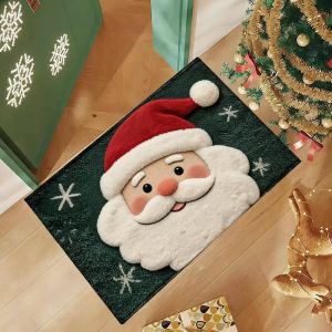 VIKAMA Giáng Sinh Người Tuyết In Hình Thảm Chùi Chân Chống Trơn Trượt Polyester Bền Thảm Trải Sàn Cho Lối Vào Hiên Nhà Trang Trí Tiệc Giáng Sinh Phong Cách Hiện Đại