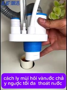 Bộ Đầu Nối Ống Thoát Nước 5 in 1 Ngăn Mùi Chống Côn Trùng Chặn Nước Trào Ngược-Phù Hợp Bồn Rửa Bát phòng bếp