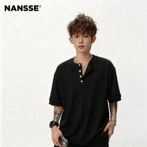 NANSSE | Áo Thun Form Regular Cổ Tim Tay Ngắn