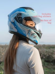 AIS | Blue Cat Ear Motorcycle Helmet Small Size 3C Certified Bluetooth