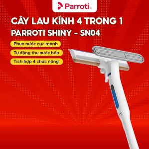 Cây Lau Kính Thông Minh 4 Trong 1 Có Phun Sương Gạt Nước Thu Nước Bẩn Cán Nhôm Độ Dài Linh Hoạt Parroti Shiny SN04