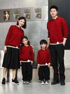 Red New Years Family Matching Thickened Sweaters Photography Clothes for Three Generations Autumn Winter Snakes Year Parent-Child Outfits