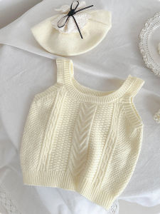 Girl Spring and Autumn Knitting Camisole Fashion Baby Woolen Waistcoat Clothes Little Girl Easiest for Match Outer Wear Vest