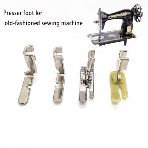 4pcs old sewing machine zipper presser foot set (iron presser foot plastic presser foot left hole single side right hole sing