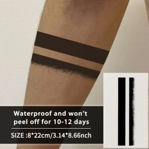 1Pc Geometry Arm Band Waterproof Temporary Tattoo Stickers Long-lasting Waterproof for One to Two Weeks Suitable for Arm Leg.