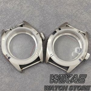 38mm Sapphire Glass Silver Watch Case 10Bar Waterproof Fit NH34 NH35 NH36 ETA2824 PT5000 Mingzhu Miyota Movement Watch Parts