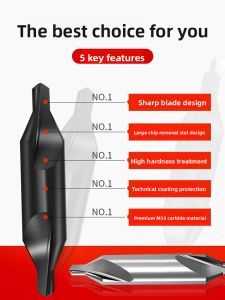 HUANGXIAOCHAO | A/B Type Full Grinding Spiral Slot Cobalt Center Drill Bit Double Head Positioning Center Drill