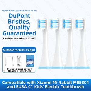 Universal Soft Bristle Electric Toothbrush Heads for Xiaomi Mi Rabbit Childrens Toothbrush Compatible with C1 by Soocare