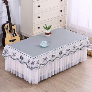 New Simple Modern Living Room Tea Table Cover Cloth Waterproof Oilproof Leather Dustproof Easy Cleaning No Wash Tablecloth Set