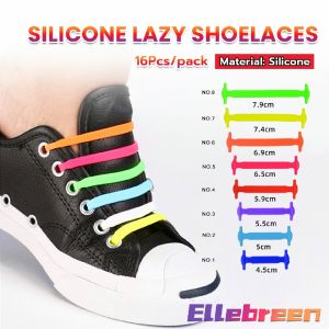 No Tie Shoe Laces Silicone Lazy Shoelaces Colored Rubber Shoelace 16Pcs/pack