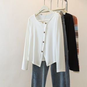 plus Size Womens Fashionable Long Sleeve T-Shirt Conceals Belly Meat Hide And Seek Base Shirt Korean Style Slim Fit round Neck