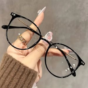 2pcs New Style Simple Black-Frame Clear Lens Fashion Glasses Large Frame Versatile for Street Style WomenS Fashion Accessory