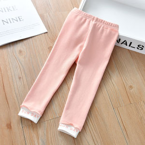 กางเกงเลกกิ้งเด็กหญิง2023กางเกงฤดูใบไม้ร่วงใส่ด้านนอกสำหรับฤดูใบไม้ผลิและฤดูใบไม้ร่วงกางเกงขายาวชุดเด็กกางเกงลำลองผ้าฝ้ายแท้กางเกงสไตล์ตะวันตกสำหรับเด็กหญิง