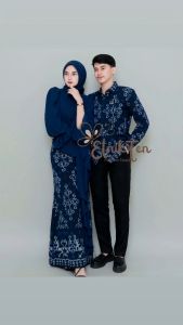 Dress Tenun Wanita Hijab Couple Pasangan Pria Lebaran 2025 Pesta Mewah Jumbo