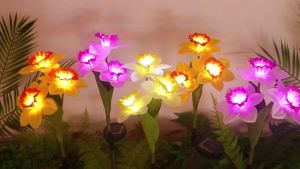 SXH พลังงานแสงอาทิตย์นาร์ซิสซัสปลั๊กไฟลานสวนภูมิทัศน์กลางแจ้งตกแต่งไฟสนามหญ้ากันน้ำ