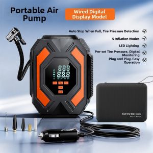 Portable Car Tire Inflator with Pressure Gauge