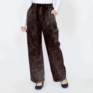 PROMO!! Celana Kulot Cargo Denim Premium Wanita Dewasa