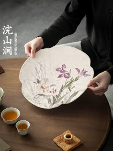 New Chinese Style Tea Ceremony Accessories Xiangyun Silk Tea Table Mat Heat Resistant Tea Table Flag Cloth Yixing Pot Support Tablecloth
