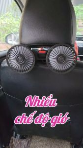 Quạt Làm Mát 2 Đầu Gắn Ghế Sau Cho Ô Tô - Xoay 360 Độ Công Suất Lớn - Bảo Hành 12 Tháng