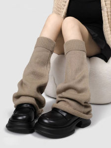 Y2K Style Knitted Wide Leg Sock Covers Womens Fashionable Warm Leggings Japanese JK Long Socks Winter Thermal Tube Socks
