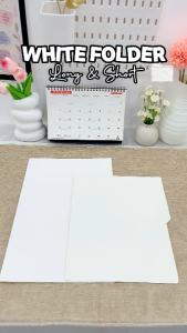 FCI White Folder Short & Long Size File Folder | Document Holder Crumple Resistant for School Office and Stationery Supplies (Sold Per Piece)