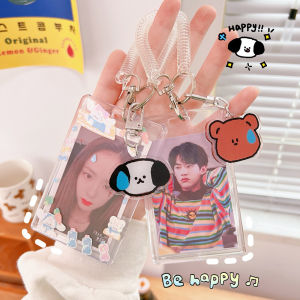 Ins Transparent Acrylic photocard holder Holder Keychain For 3 Inches Pc Holder Kpop Merch(vertical section)