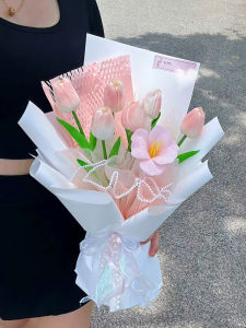 Bó Hoa Tulip Thủ Công Giả Dành Cho Ngày Lễ Tình Nhân Bó Hoa Cầm Tay Quà Tặng Sinh Nhật Cho Bạn Trai Và Bạn Gái