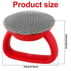 Cast Iron Cleaner Kitchen Rust Pot Pans Cleaning Scrubber Stainless Cast Iron Scrubber with Handle Rust Remover Cleaning Brush