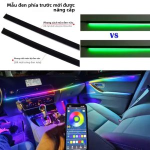 Đèn Viền Nội Thất Xe Hơi RGB Neon Symphony 18/22 12V Hai Vùng Điều Khiển Màu Đen Mờ Khói Chất Liệu Acrylic Có 64 Tùy Chọn Màu Sắc