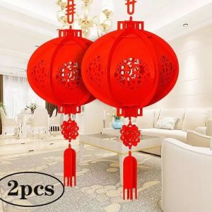 [CNY 2024] 2024 năm mới trang trí đèn lồng không dệt đèn lồng cảm thấy sản phẩm ba chiều phước lành nhân vật phước lành Mặt dây chuyền đèn lồng (trong kho)