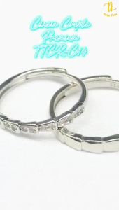 TINO TINO Cincin Couple Premium C14 Leaf Ring Couple Bahan White Gold & Copper Plated Mix Zirconia