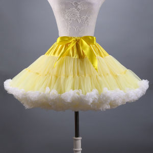 Adult Puffy Cloud Short Tutu Skirt for Women Dance Costume without Bones Double Color Pants for Cosplay