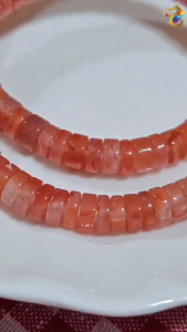 Collection Grade Rare Icy Piao Hua Nanhong Red Agate Abacus Rondelle Bracelet