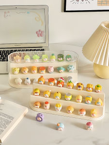 Transparent Dustproof Blind Box Display Storage Box Step Bubble Display Stand Small Figurine Showcase Desktop Organizer