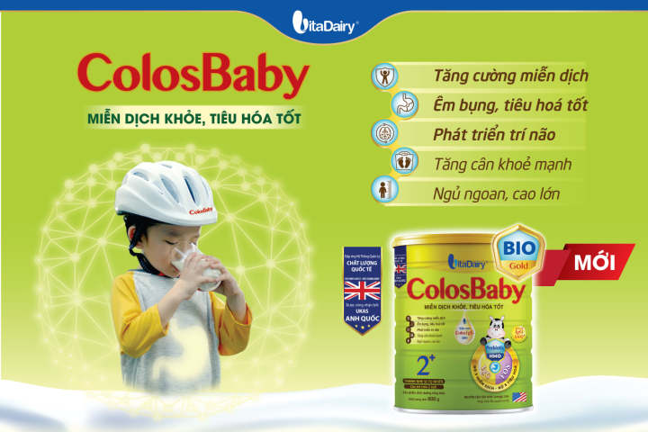 Sữa Bột VitaDairy ColosBaby Bio Gold 2+ Hộp 800g (Miễn dịch khỏe, tiêu hóa tốt; Cho trẻ 2 tuổi trở lên)