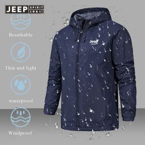 JEEP SPIRIT 2022 New Outdoor Hiking Raincoat Waterproof Lightweight Jacket Autumn Casual Mens Hooded Jacket