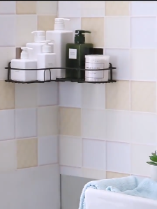 Rak Bilik Mandi Triangular Corner Rack Wall Mounted Bathroom Shelf Storage Organizer Basket 三角置物架