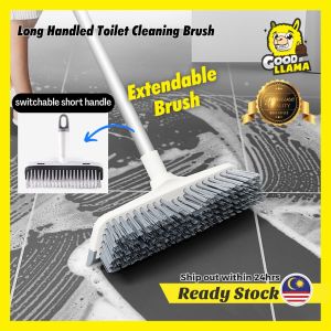 2in1 Extendable Toilet Cleaning Brush Long Handled Adjustable Gap Corner Dead End Floor Brush Bristle Scraper Bathroom