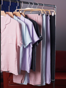 Y&L FASHION #C015-2 High quality pure cotton soft and comfortable solid color shortsleeved pajama set