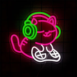 Cat Game Machine Led Neon Sign Interesting Cartoon Icon Used For Bedroom Game Room Bar Club Birthday Party Man Cave Decor.