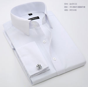 Áo Sơ Mi Nam Dáng Ôm Tay Dài Màu Trơn Cài Khuy Măng Sét Chất Liệu Cotton Polyester Thích Hợp Mặc Công Sở.