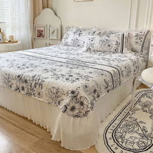 Heavenly Soft Cotton Bedding Set French Hepburn Style Thickened Cotton Quilt Cover Three Piece Set with Lace Four Piece Set
