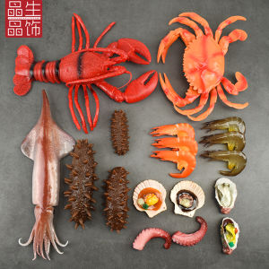 Realistic Seafood Models Crustaceans Lobster Crab Fake Sea Cucumber Squid Restaurant Hotel Decoration Food Display Props