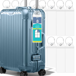 8Pcs Cruise Luggage Tags Metal Loop Clear Tags Cruise Travel Accessories Luggage Aircraft Baggage Tags for Easy Sorting