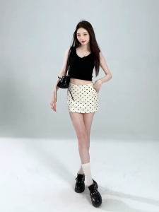 Korean High Waist Polka Dot Skirt Women Fashion A-line Mini Skirt High Quality Skirt Short