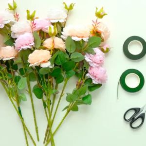 (18M) 1.2CM Green Floral Tape - Ribbon for Bouquets, Gifts, and Decorations - Satin Organza - Length: 18M - Weight: 1.2CM